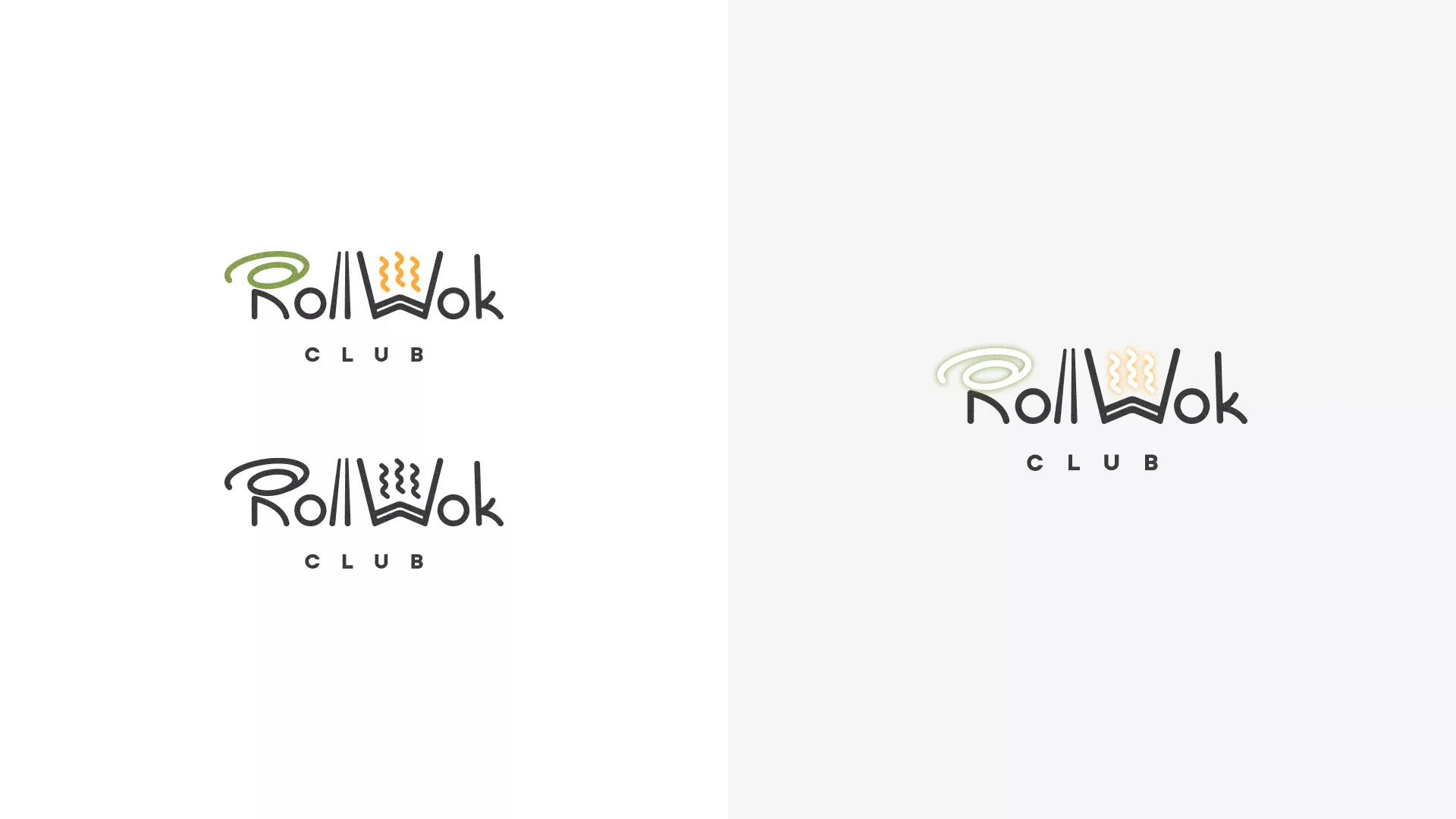 Разработка логотипа и фирменного стиля суши-бара «Roll Wok Club» в Чехове